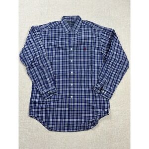 Polo Ralph Lauren Mens Long Sleeve Button Up Dress Shirt Size 15 Striped Blue